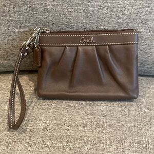 COACH brown wristlet